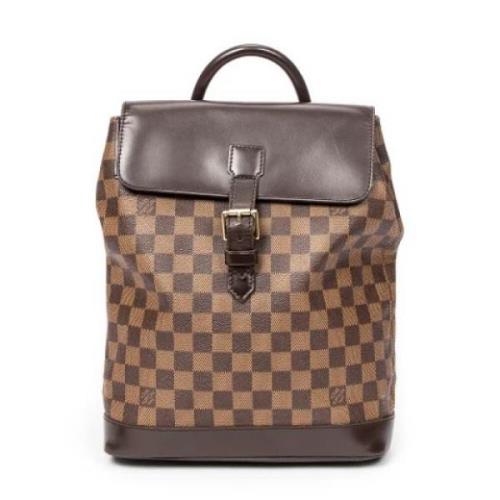 Louis Vuitton Vintage Pre-owned Belagd canvas axelremsvskor Brown, Dam