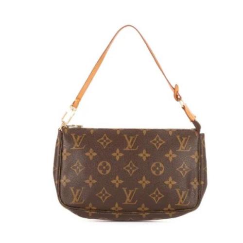 Louis Vuitton Vintage Pre-owned Belagd canvas handvskor Brown, Dam