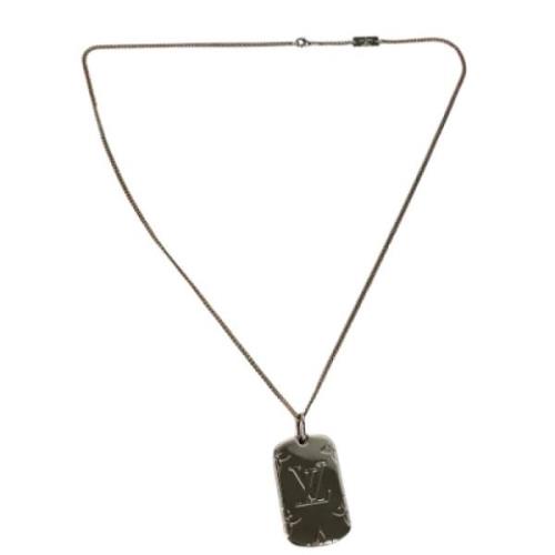 Louis Vuitton Vintage Pre-owned Tyg halsband Gray, Herr