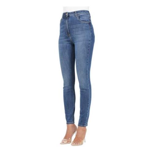 Elisabetta Franchi Skinny Denim Jeans Ankellängd Blue, Dam