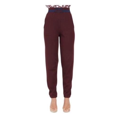 Elisabetta Franchi Bordeaux Bicolor Randiga Sweatpants Brown, Dam