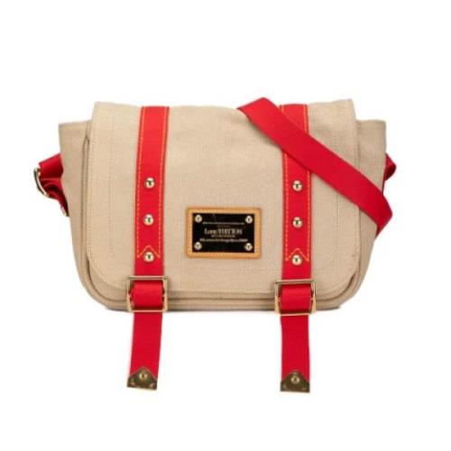 Louis Vuitton Vintage Pre-owned Canvas axelremsvskor Beige, Dam