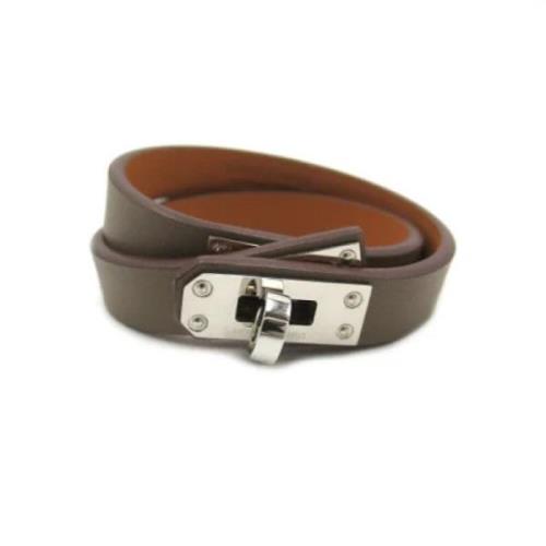 Hermès Vintage Pre-owned Laeder armband Gray, Dam