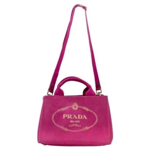 Prada Vintage Pre-owned Canvas handvskor Pink, Dam