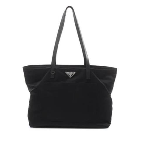 Prada Vintage Pre-owned Nylon totevskor Black, Dam