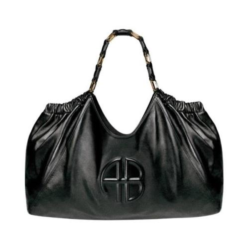 Anine Bing Le Kate Tote - Läder Tote Väska Black, Dam