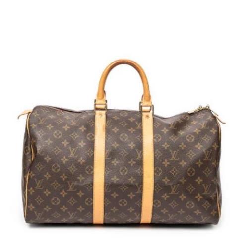 Louis Vuitton Vintage Pre-owned Belagd canvas handvskor Brown, Dam