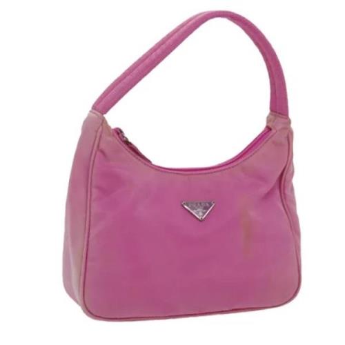 Prada Vintage Pre-owned Nylon handvskor Pink, Dam