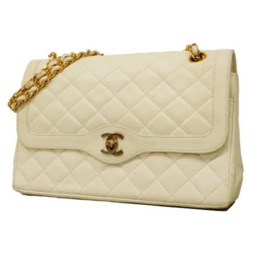 Chanel Vintage Pre-owned Laeder axelremsvskor White, Dam