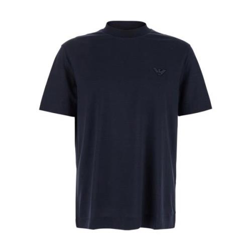 Emporio Armani Aquila Floccata T-shirt för män Blue, Herr