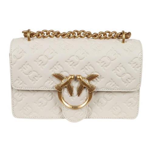 Pinko Love Birds Cross Body Väska Vit White, Dam