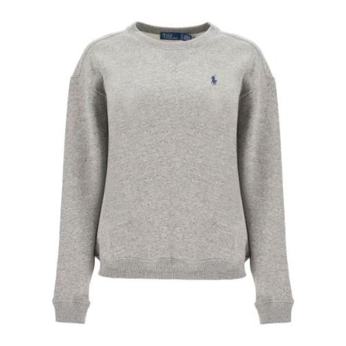 Polo Ralph Lauren Avslappnad passform broderad sweatshirt Gray, Dam