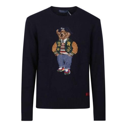 Ralph Lauren Mysig Bear Sweater för vinterdagar Blue, Herr