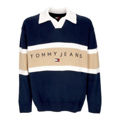 Tommy Hilfiger Avslappnad Trophy Rugby Crewneck Sweater Blue, Herr