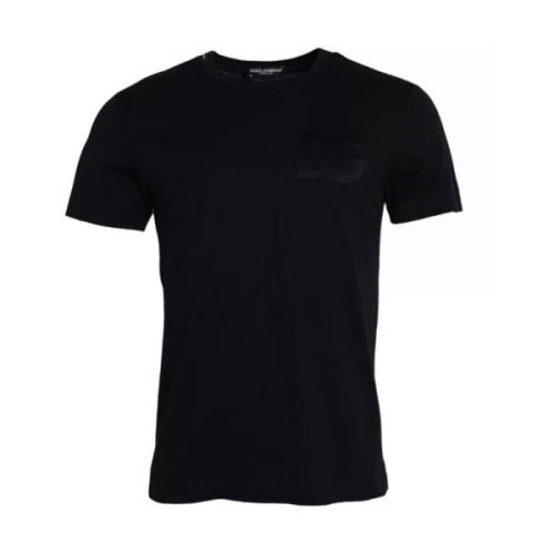 Dolce & Gabbana Svart Logotyp Rundhals T-shirt Black, Herr