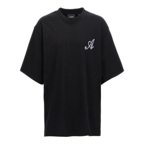 Axel Arigato Svart bomullst-shirt med broderat logotyp Black, Herr