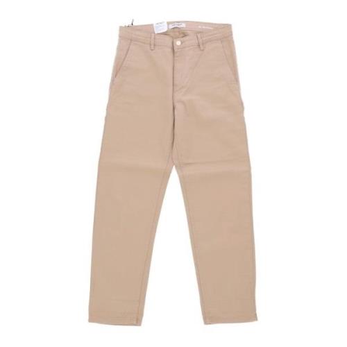 Carhartt Wip Bruna Långa Byxor Kvinnors Stiliga Chinos Beige, Dam