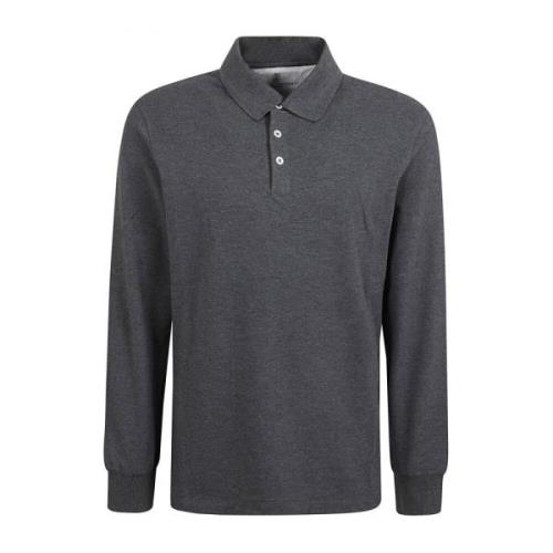 Brunello Cucinelli Grå Polo Skjorta Klassisk Stil Gray, Herr