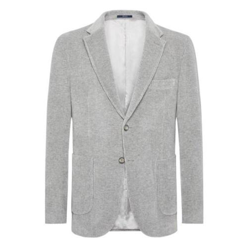 Boggi Milano Corduroy Bomull Stretch Blazer Stil Cernobbio Gray, Herr