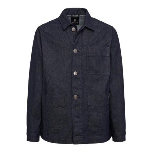 Boggi Milano Arbetsskjortajacka i denim Blue, Herr