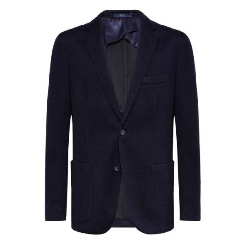 Boggi Milano Ull Jersey Blazer Stil Bari Blue, Herr