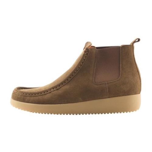 Nature Footwear Lyxigt Mocka Chelsea Boot Oliv Green, Dam