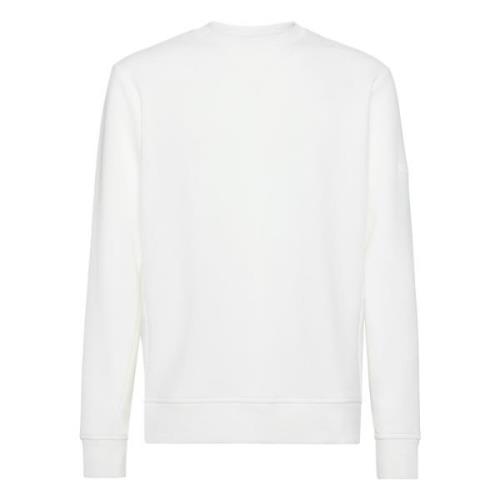 Boggi Milano Bomull Blandad Crew Neck Sweater White, Herr