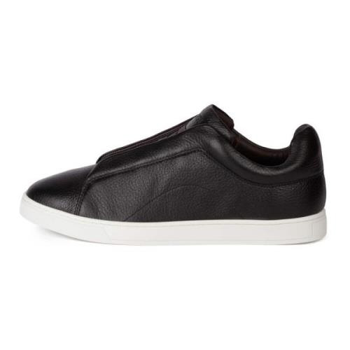 Boggi Milano Tumbled läder sneakers Black, Herr