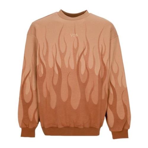 Vision OF Super Flames Lätt Crewneck Sweatshirt Terracotta Orange, Her...