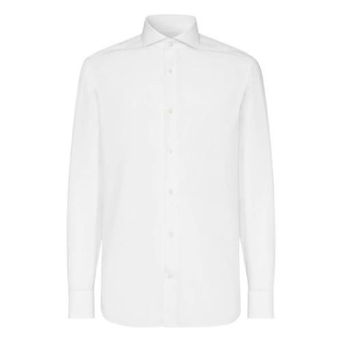 Boggi Milano Popeline Napoli Krage Skjorta Slim Fit White, Herr