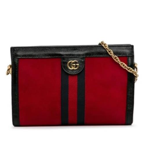 Gucci Vintage Pre-owned Mocka crossbodyvskor Red, Dam