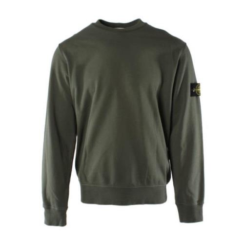 Stone Island Grön herrtröja med ikoniskt logotyp Green, Herr