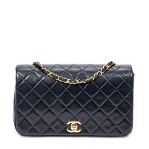 Chanel Vintage Pre-owned Laeder axelremsvskor Blue, Dam