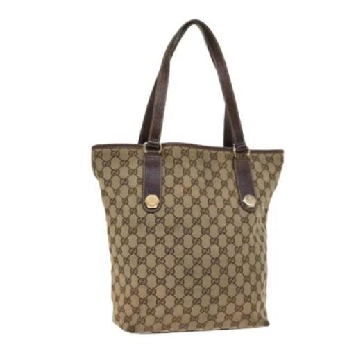 Gucci Vintage Pre-owned Canvas totevskor Beige, Dam