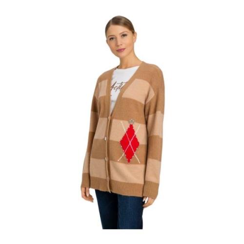 Twinset Smyckad Oversized Kofta Beige, Dam