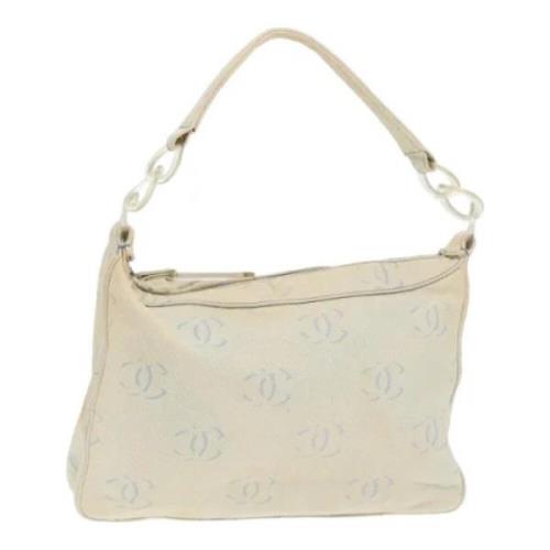 Chanel Vintage Pre-owned Canvas axelremsvskor Beige, Dam