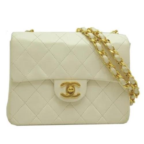 Chanel Vintage Pre-owned Laeder axelremsvskor White, Dam