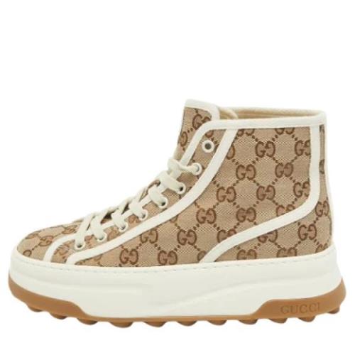 Gucci Vintage Pre-owned Canvas sneakers Beige, Dam