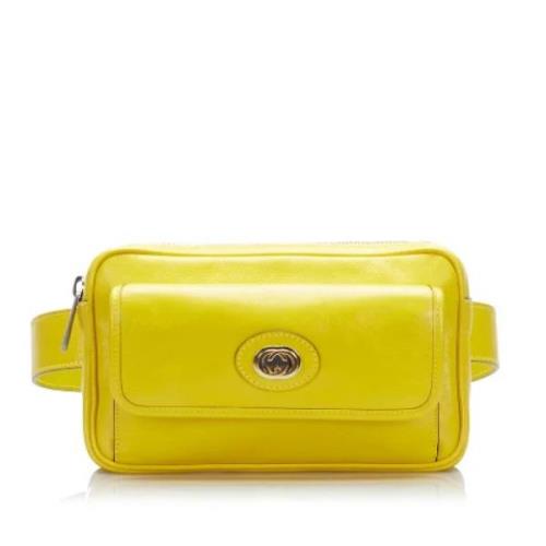 Gucci Vintage Pre-owned Laeder crossbodyvskor Yellow, Dam