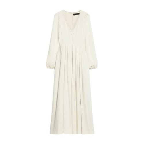 Max Mara Weekend Boho-stil maxi klänning med V-ringning Beige, Dam