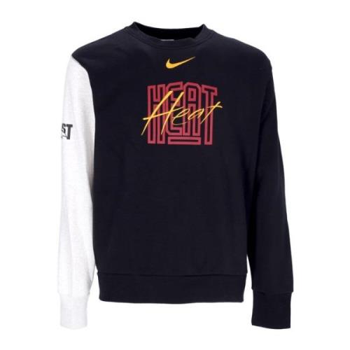 Nike Miami Heat Basketball Crewneck Sweatshirt Black, Herr