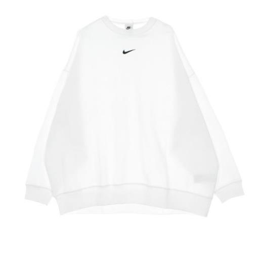 Nike Essentials Crewneck Sweatshirt Fleece Oversized Vit/Svart White, ...