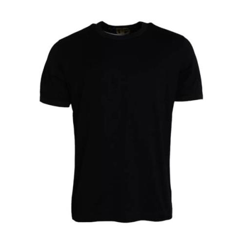 Dolce & Gabbana Svart bomull T-shirt med rund hals och korta ärmar Bla...