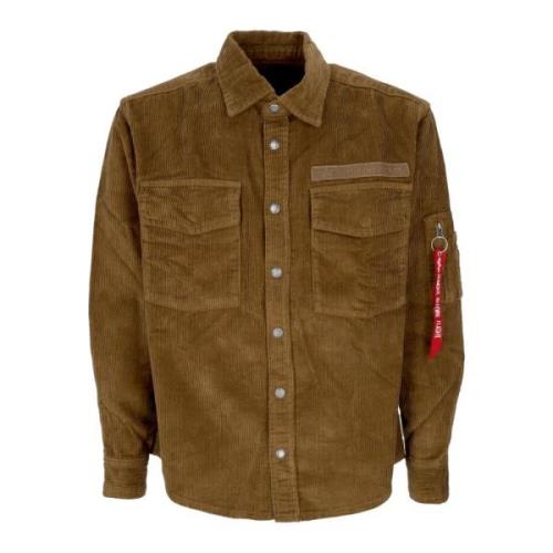 Alpha Industries Cord Overshirt Sand Långärmad Skjorta Beige, Herr