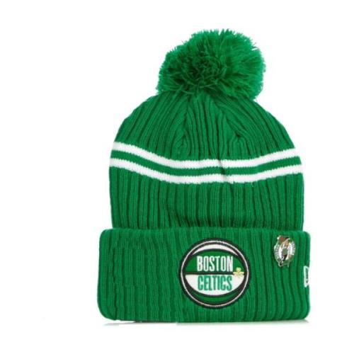 New Era NBA Draft Stickad Pom Pom Mössa Green, Herr