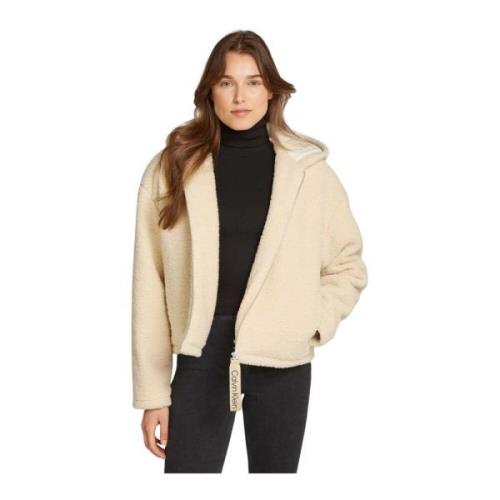 Calvin Klein Jeans Sherpa Jacka för Kvinnor Beige, Dam