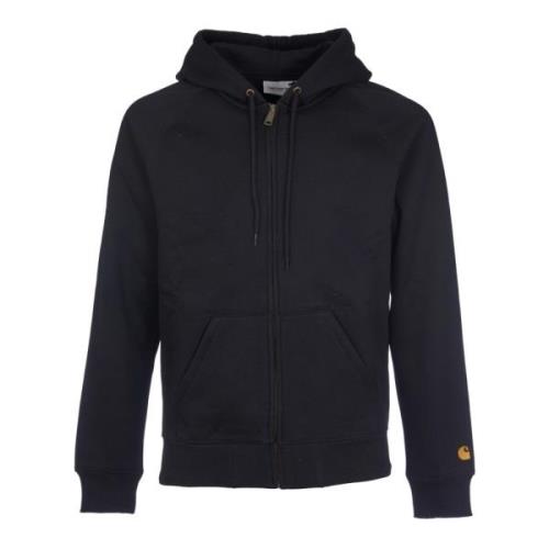 Carhartt Wip Svart Huvtröja Tröja Trendy Casual Dragkedja Black, Herr