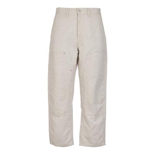 Carhartt Wip Beige Straight Byxor Double Knee Beige, Herr