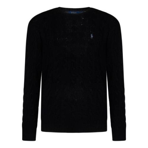 Ralph Lauren Svart Ull Cashmere Crew-neck Sweater Black, Herr