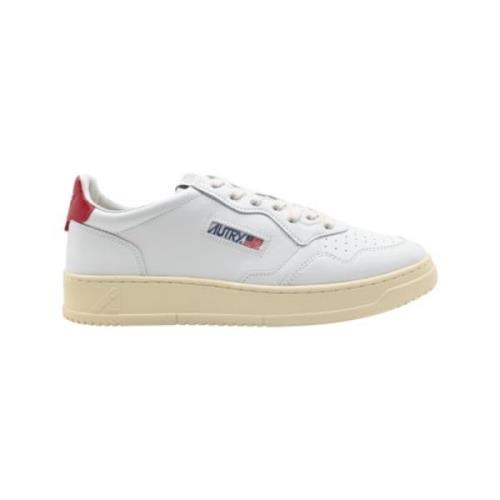 Autry Vit Röd Låg Topp Sneakers White, Herr